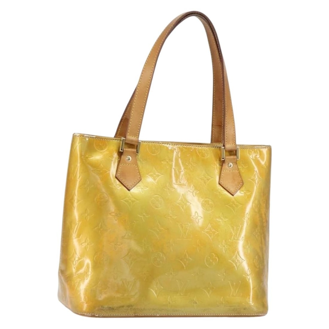 LOUIS VUITTON Monogram Vernis Houston Hand Bag Gris M91053 Authentic (1 of 18)