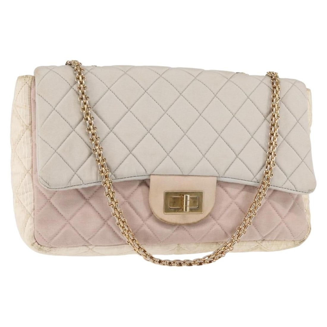 CHANEL Multicolor Nylon Matelasse Chain Flap Shoulder Bag Auth (1 of 18)