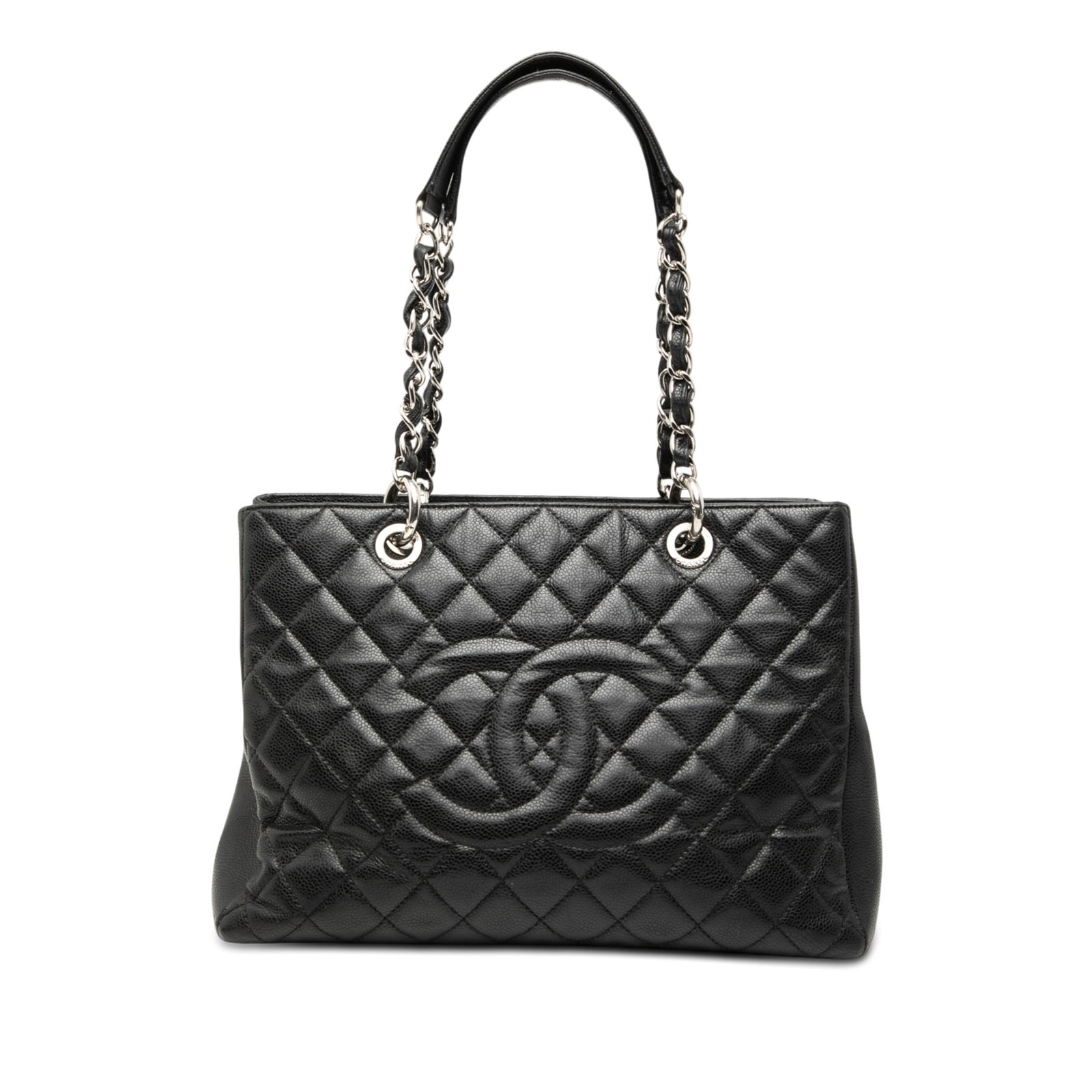Chanel black quilted caviar leather tote bag (1 of 7)