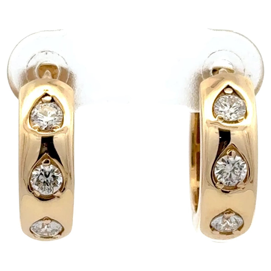 Harbor Diamonds 14K Yellow Gold Thick Hoop Earrings with 0.64ct Diamonds (1 of 7)