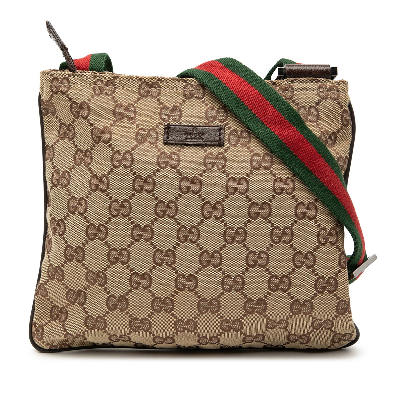 Gucci beige canvas crossbody bag GG Web: Gucci beige canvas crossbody bag GG Web This Gucci GG Canvas Web Crossbody bag features a beige canvas exterior with a flat, adjustable canvas strap and an interior zip pocket. The bag shows signs of 