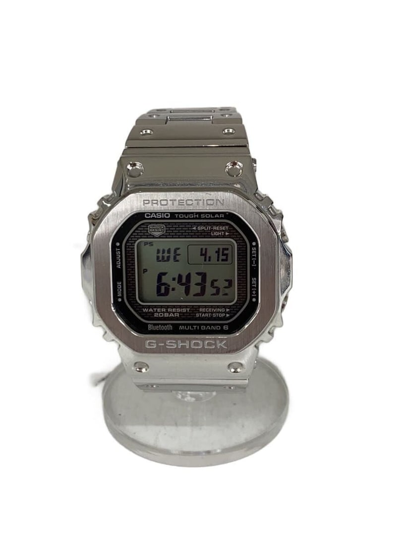 Casio G Shock GMW B5000D 1JF stainless steel solar square watch: Casio G Shock GMW B5000D 1JF stainless steel solar square watch This CASIO G-SHOCK Full Metal Tough Solar Square GMW-B5000D-1JF men's watch features a durable stainless steel construction in a silver 
