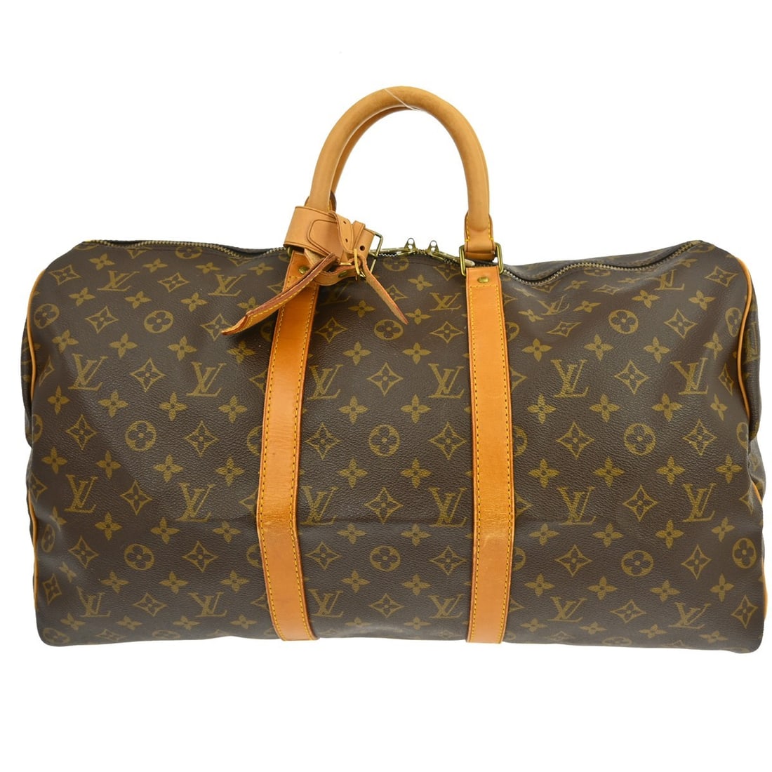Louis Vuitton Keepall Canvas Travel Bag 50cm x 29cm x 22cm: Louis Vuitton Keepall Canvas Travel Bag 50cm x 29cm x 22cm This Louis Vuitton Keepall Bag features the iconic Monogram Canvas in brown and is designed for unisex use. Crafted in France, this vintage b