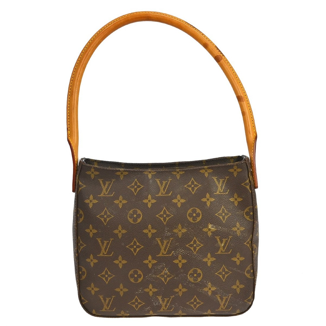 Louis Vuitton Mini Looping Monogram Canvas Brown Handbag: Louis Vuitton Mini Looping Monogram Canvas Brown Handbag This Louis Vuitton Looping MM handbag features the iconic monogram canvas leather exterior with brown top handles and a magnetic closure. The m