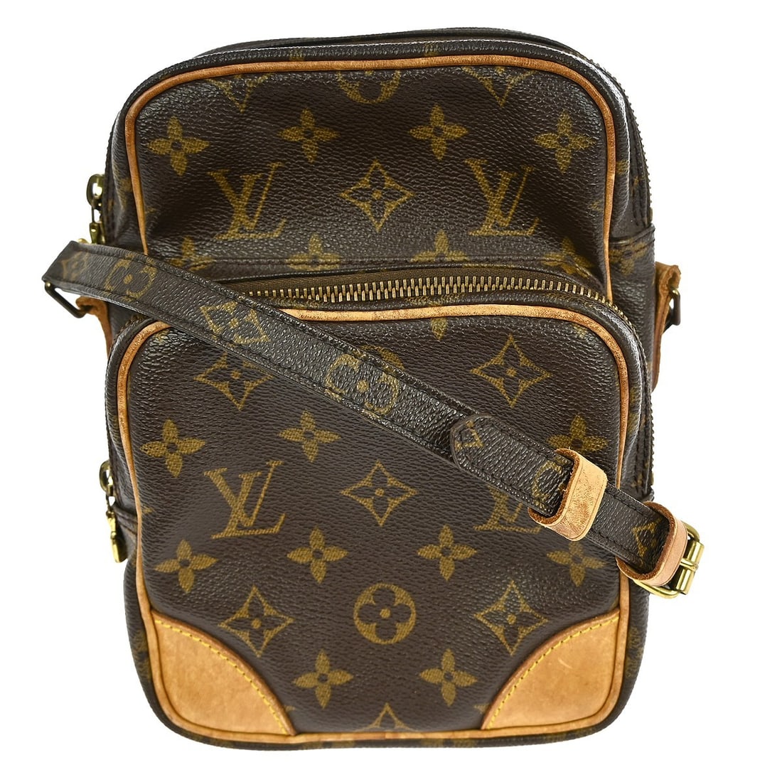 Louis Vuitton Amazone Monogram Crossbody Bag M45236: Louis Vuitton Amazone Monogram Crossbody Bag M45236 This Louis Vuitton Amazone shoulder bag features the iconic monogram canvas leather exterior in brown with a matching crossbody strap. The bag is vi