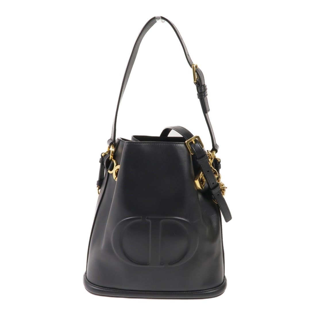 Dior C'est Dior Black Calfskin 2 Way Shoulder Bag Gold Tone (1 of 16)