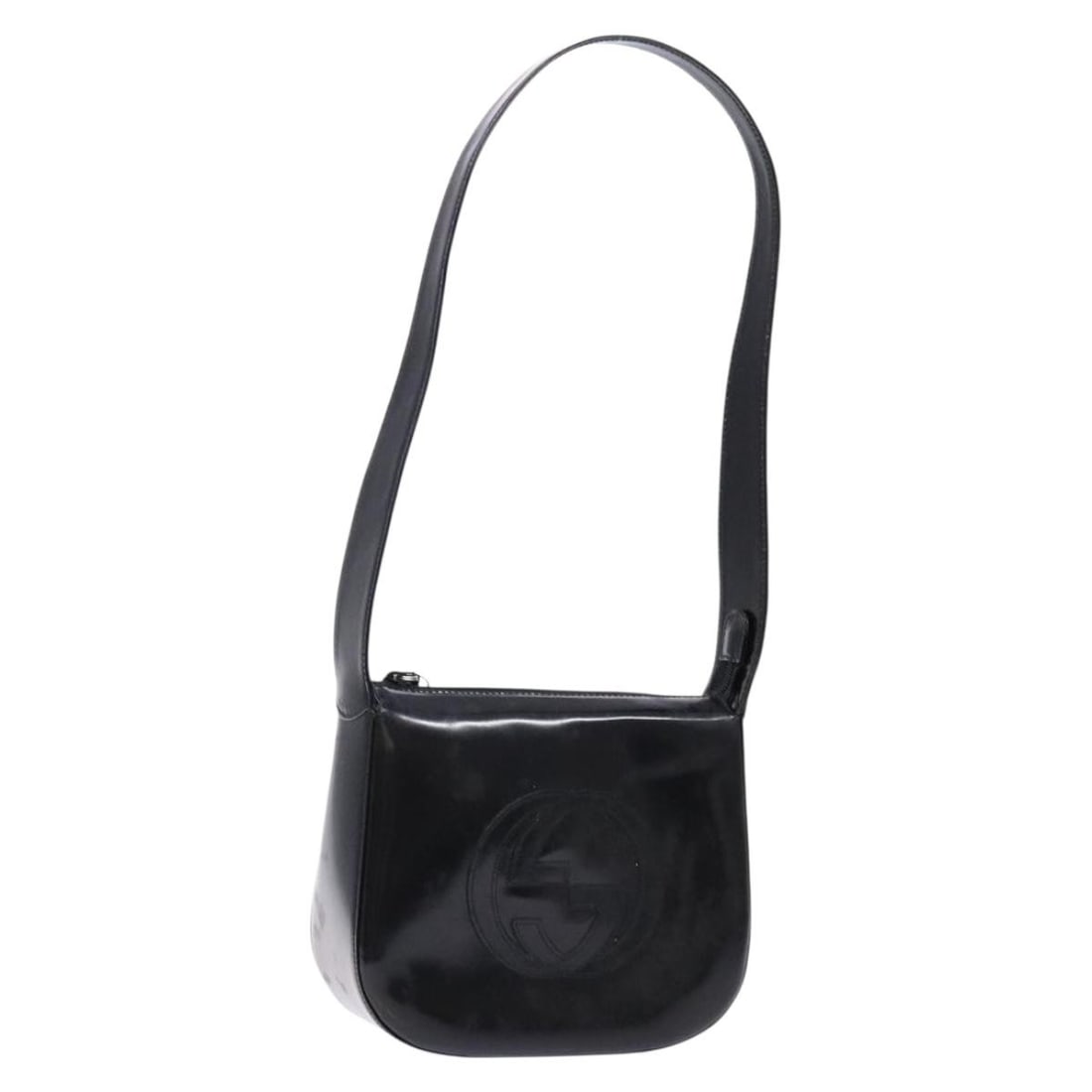 GUCCI Patent Leather Shoulder Bag Black Silver 007 2046 0250 Auth (1 of 18)