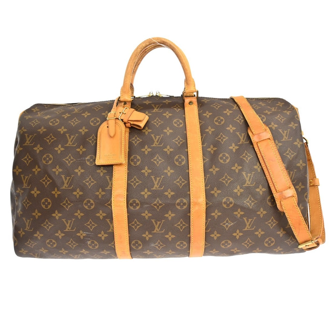 Louis Vuitton Keepall Bandouliere 55 Monogram Travel Duffle Bag: Louis Vuitton Keepall Bandouliere 55 Monogram Travel Duffle Bag This Louis Vuitton Keepall Bandouliere 55 is an extra-large duffle bag crafted from the brand's signature monogram canvas. Designed for 
