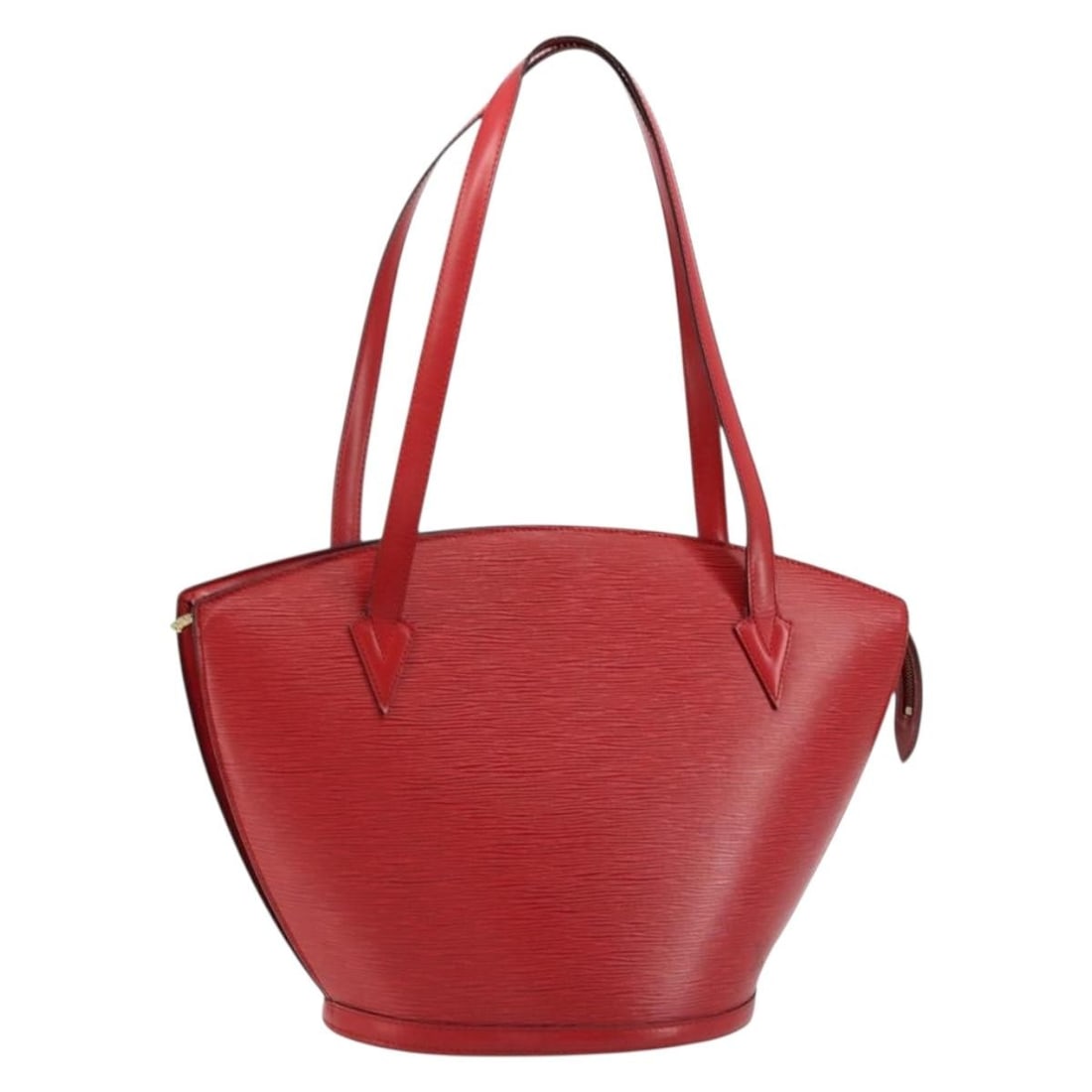 Louis Vuitton Epi Leather Saint Jacques Red Shoulder Bag M52277: Louis Vuitton Epi Leather Saint Jacques Red Shoulder Bag M52277 This is a Louis Vuitton Epi Saint Jacques Shopping Shoulder Bag in red, crafted from Epi leather. The bag features a spacious interior a