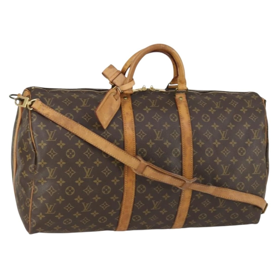 Louis Vuitton Monogram Keepall Bandouliere 55 Boston Bag M41414 with Strap: Louis Vuitton Monogram Keepall Bandouliere 55 Boston Bag M41414 with Strap This Louis Vuitton Monogram Keepall Bandouliere 55 Boston Bag features the classic Monogram Canvas exterior with a spacious i