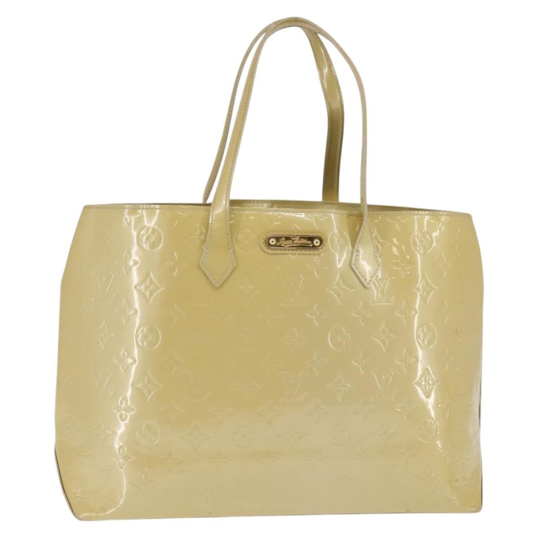 LOUIS VUITTON Monogram Vernis Wilshire MM Hand Bag Broncorail Patent Leather M91441 Auth (1 of 18)