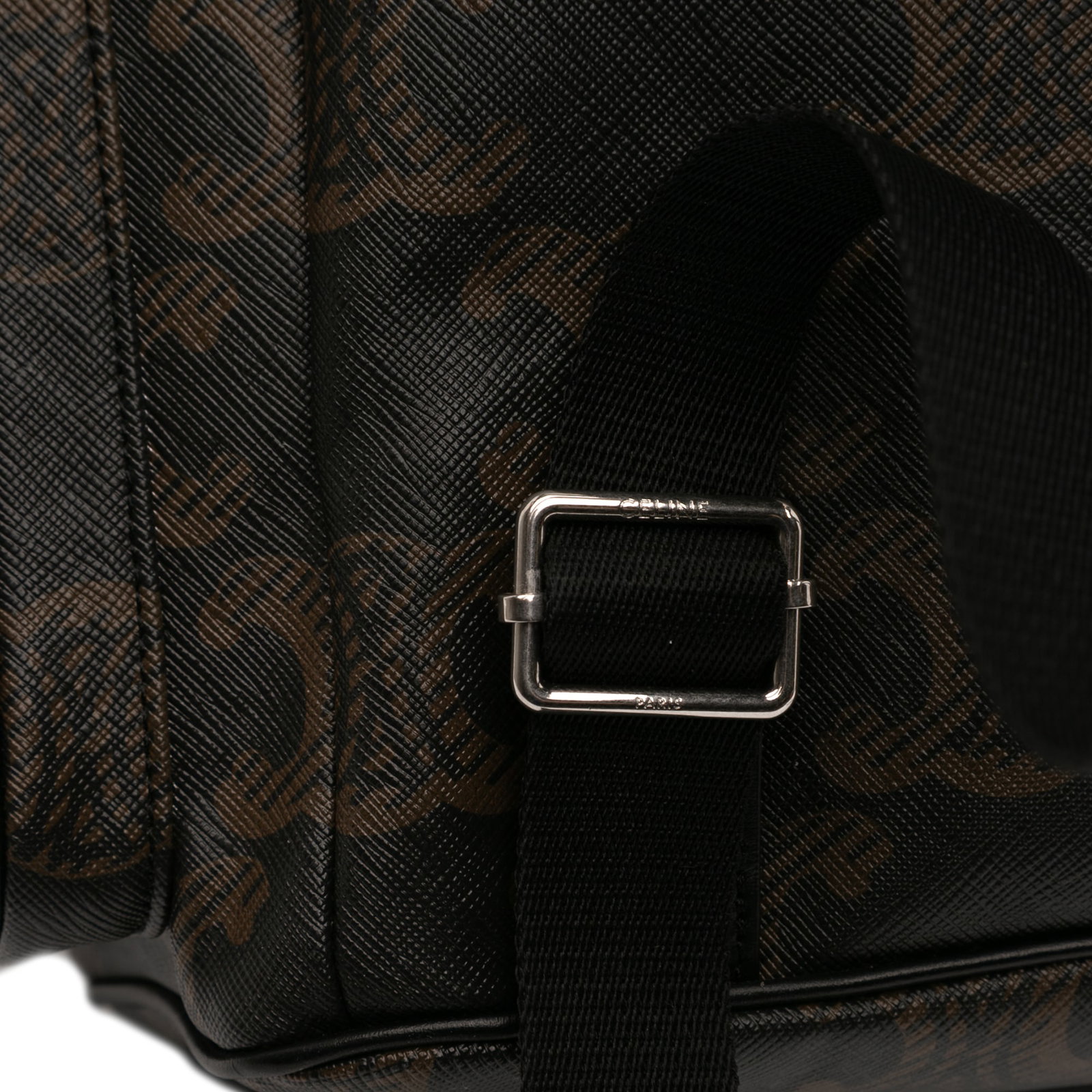 Celine Triomphe Medium Brown Coated Canvas Backpack with Drawstring Closure - 8