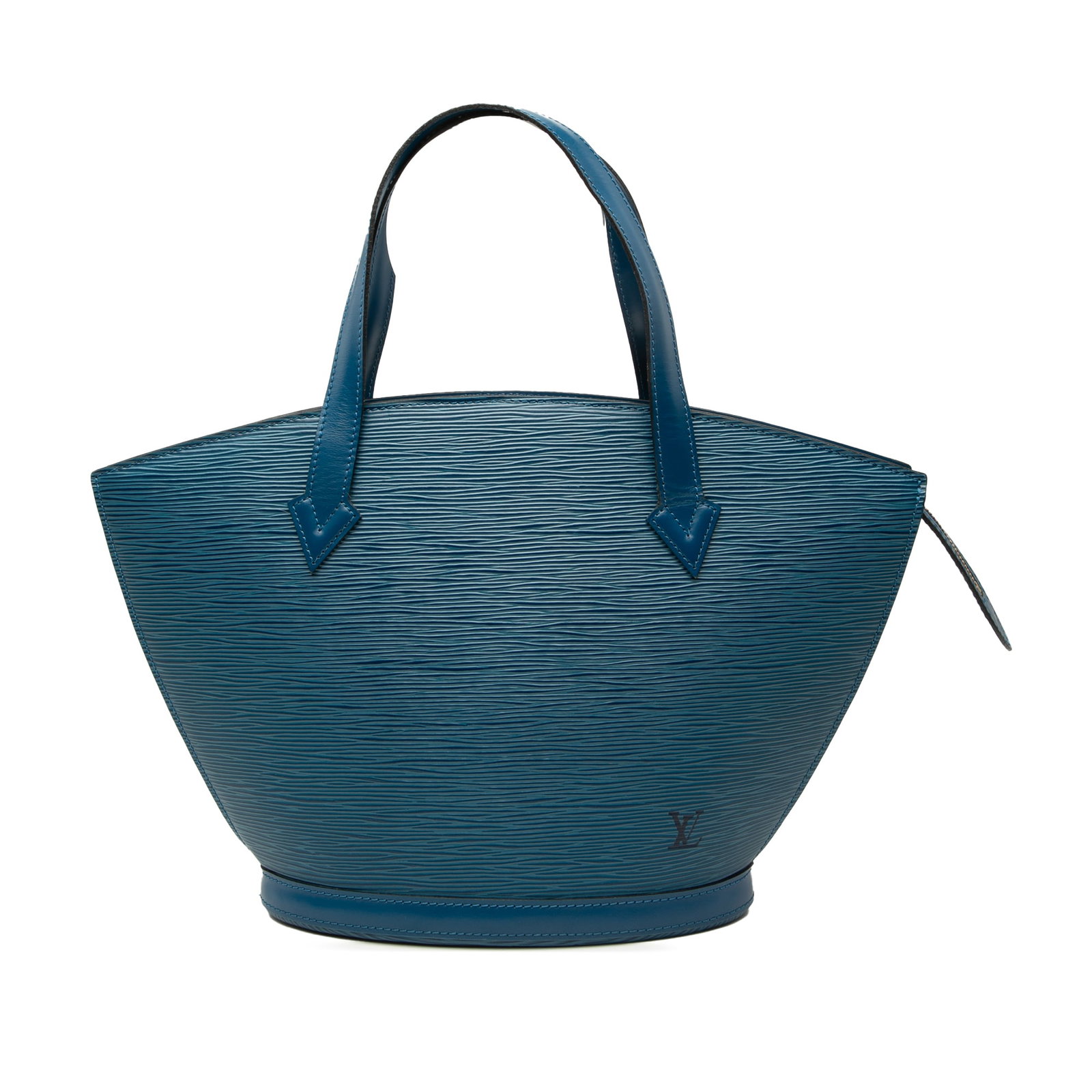Louis Vuitton Epi leather blue Saint Jacques PM handbag: Louis Vuitton Epi leather blue Saint Jacques PM handbag This Louis Vuitton Epi Saint Jacques PM Short Strap bag features a distinctive blue epi leather exterior with flat leather handles and a top zip