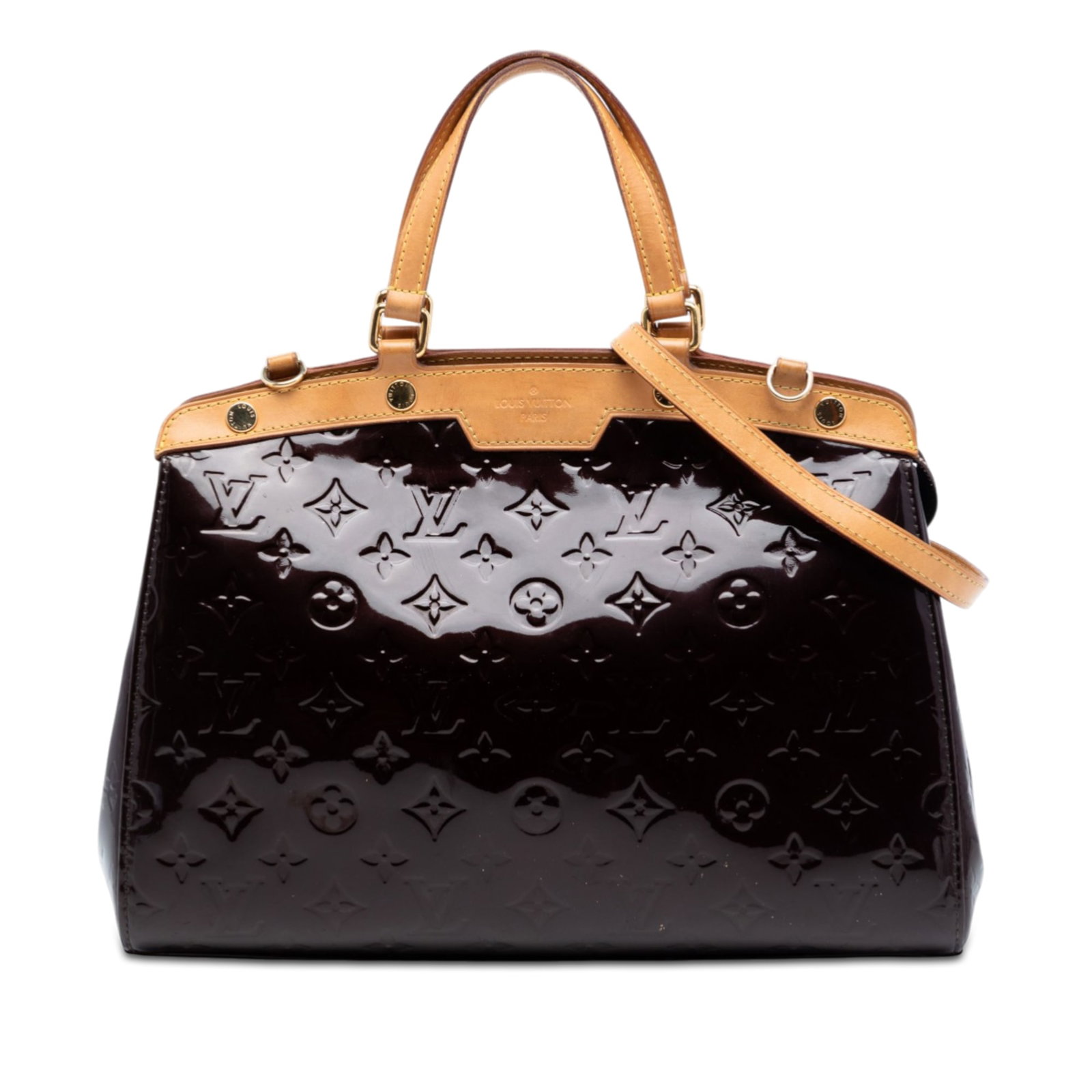 Louis Vuitton Brea MM Monogram Vernis Purple Leather Tote (1 of 7)