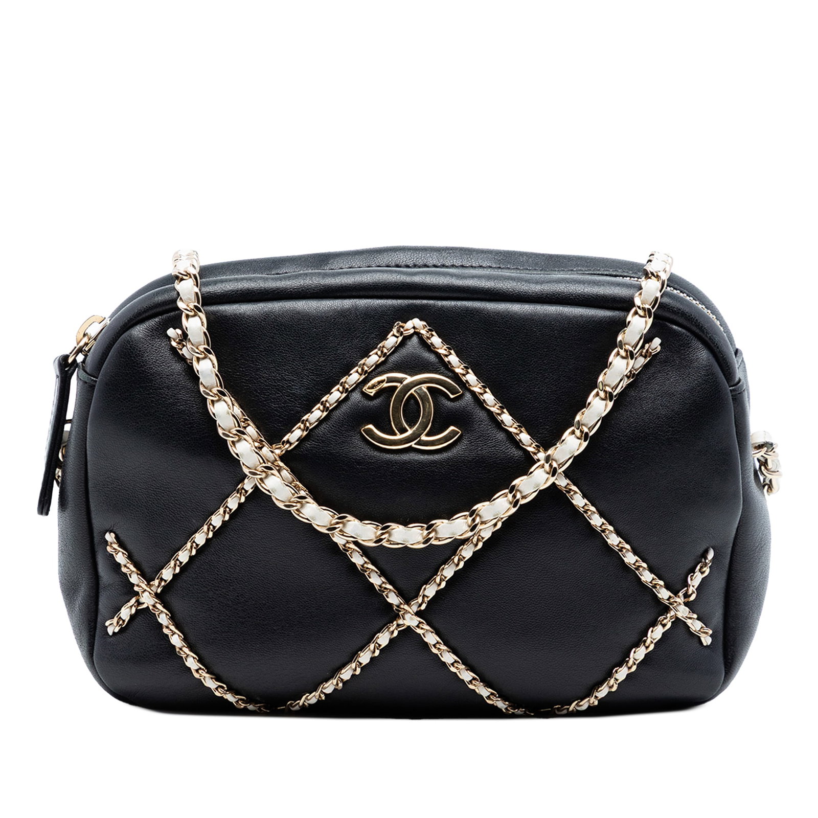 Chanel black lambskin crossbody camera bag with chain detail (1 of 7)