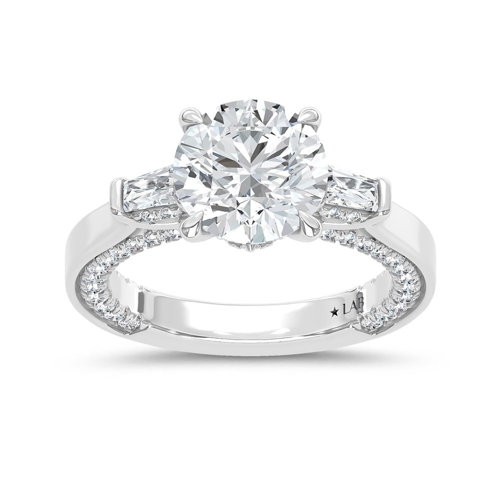 14K White Gold Lab Grown Diamond 3 7/8 Ct.Tw. Oval Shape Engagement Ring (1 of 4)