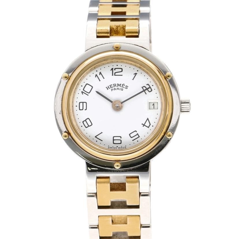 Hermes Clipper Ladies Watch White Dial 2-Tone Bracelet CL3.240 (1 of 5)