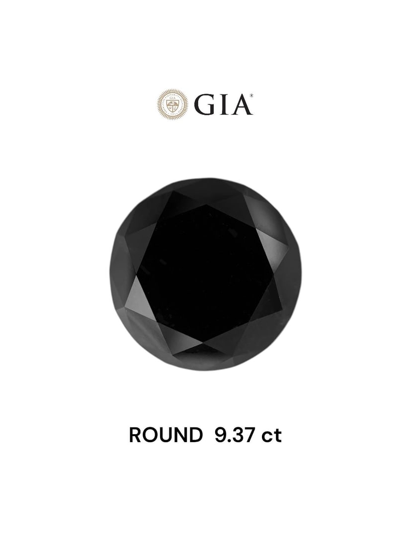 Loose Diamond - ROUND 9.37ct Fancy Black VVS2: Loose Diamond - ROUND 9.37ct Fancy Black VVS2 Source: Natural Shape: ROUND Carats: 9.37 Color: Fancy Black Certification: GIA Video: