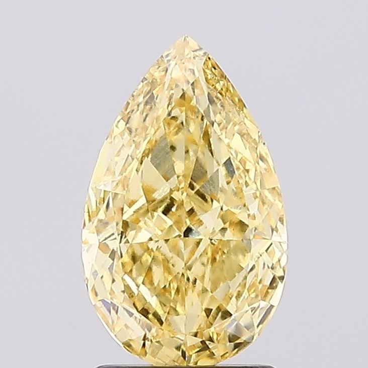 Loose Diamond - PEAR 1.65ct Fancy Vivid Yellow VS1: Loose Diamond - PEAR 1.65ct Fancy Vivid Yellow VS1 Source: This is a real non-mined Diamond that has been grown in a lab Shape: PEAR Carats: 1.65 Color: Fancy Vivid Yellow Certification: IGI Video: