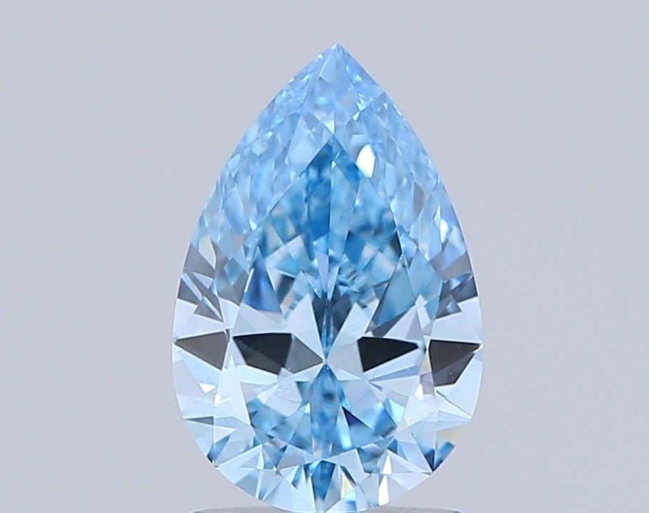 Loose Diamond - PEAR 1.22ct Fancy Vivid Blue VS1: Loose Diamond - PEAR 1.22ct Fancy Vivid Blue VS1 Source: This is a real non-mined Diamond that has been grown in a lab Shape: PEAR Carats: 1.22 Color: Fancy Vivid Blue Certification: NONE Video: