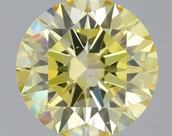 Ideal Loose Diamond - ROUND 0.44ct Fancy Yellow VS2: Ideal Loose Diamond - ROUND 0.44ct Fancy Yellow VS2 Source: This is a real non-mined Diamond that has been grown in a lab Shape: ROUND Carats: 0.44 Color: Fancy Yellow Certification: IGI Video: