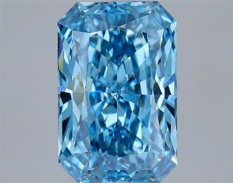 Loose Diamond - RADIANT 3.02ct Fancy Vivid Blue VS1: Loose Diamond - RADIANT 3.02ct Fancy Vivid Blue VS1 Source: This is a real non-mined Diamond that has been grown in a lab Shape: RADIANT Carats: 3.02 Color: Fancy Vivid Blue Certification: IGI Video: