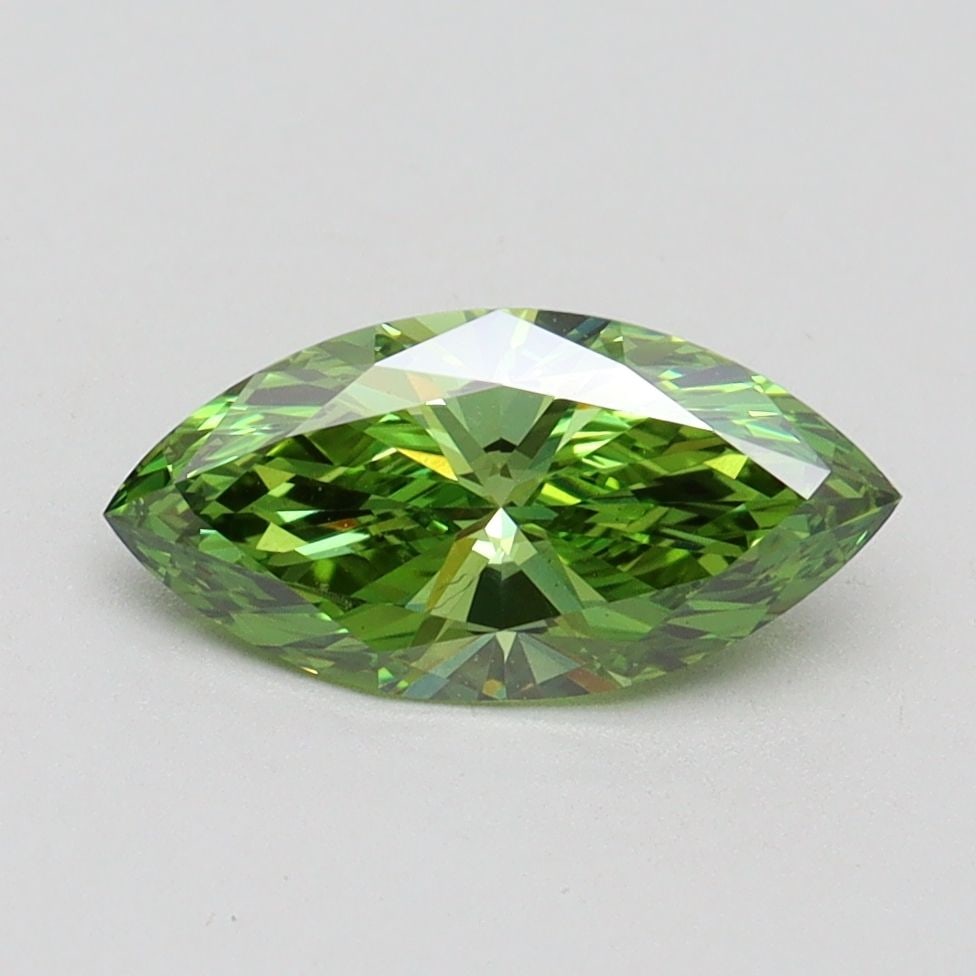 Loose Diamond - MARQUISE 1.0ct Fancy Vivid Green VS1: Loose Diamond - MARQUISE 1.0ct Fancy Vivid Green VS1 Source: This is a real non-mined Diamond that has been grown in a lab Shape: MARQUISE Carats: 1.0 Color: Fancy Vivid Green Certification: IGI