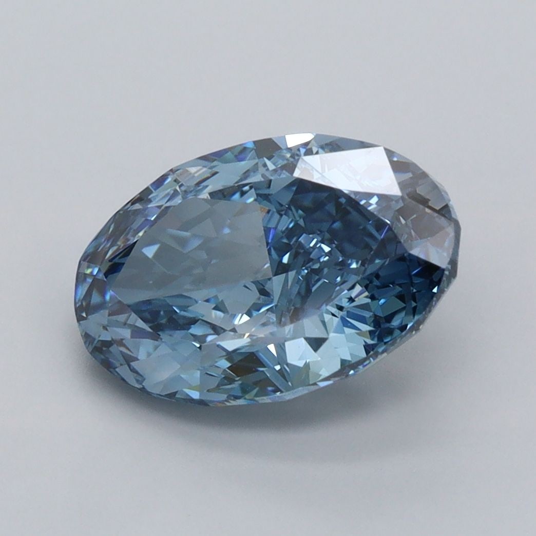 Loose Diamond - OVAL 3.01ct Fancy Vivid Blue VS1: Loose Diamond - OVAL 3.01ct Fancy Vivid Blue VS1 Source: This is a real non-mined Diamond that has been grown in a lab Shape: OVAL Carats: 3.01 Color: Fancy Vivid Blue Certification: IGI Video: