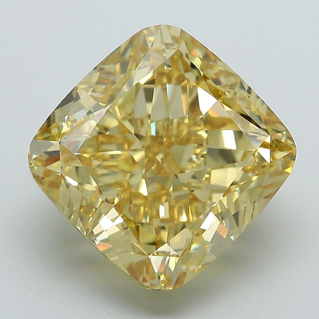 Loose Diamond - CUSHION MODIFIED 8.63ct Fancy Vivid Yellow VS1: Loose Diamond - CUSHION MODIFIED 8.63ct Fancy Vivid Yellow VS1 Source: This is a real non-mined Diamond that has been grown in a lab Shape: CUSHION MODIFIED Carats: 8.63 Color: Fancy Vivid Yellow