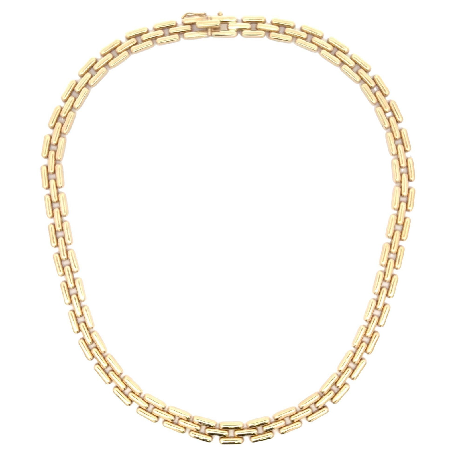 Harbor Diamonds 14K Yellow Gold Panthere Link Necklace 16 Inch 35.8g: Harbor Diamonds 14K Yellow Gold Panthere Link Necklace 16 Inch 35.8g This exquisite Three Row Panthere Link Necklace is crafted from 14 karat yellow gold, showcasing a contemporary design with a