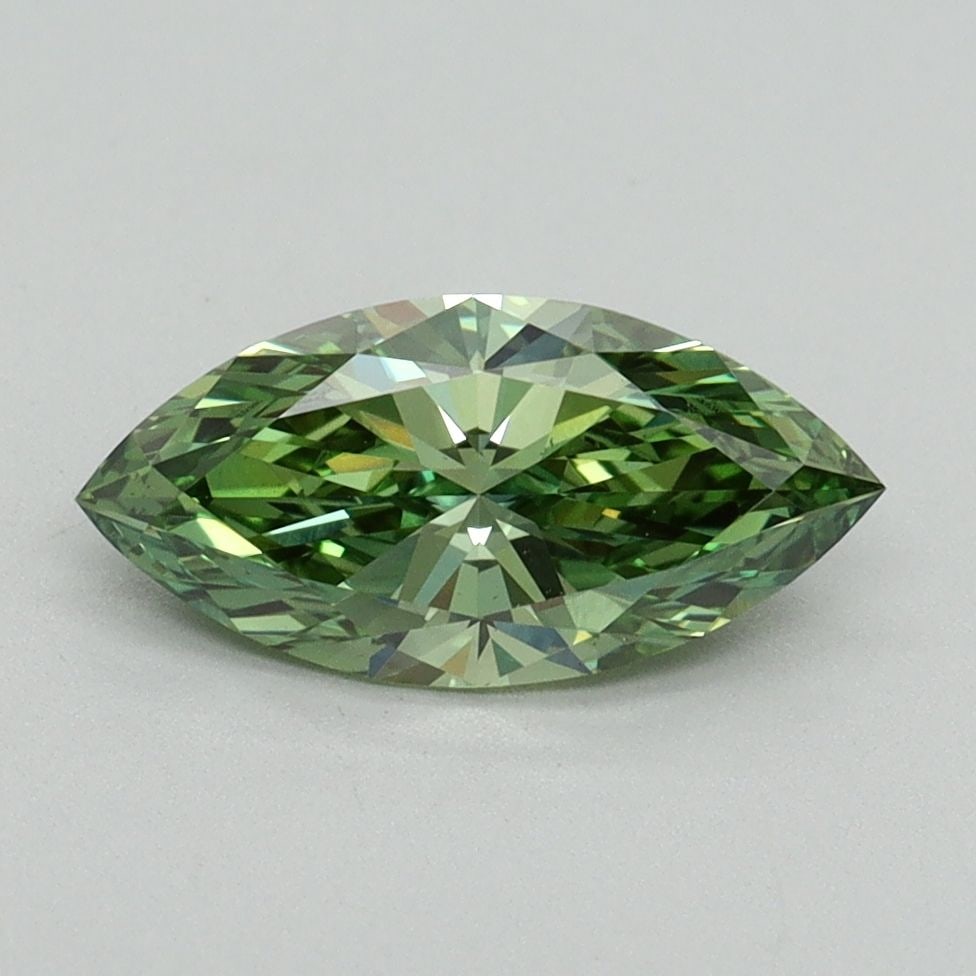 Loose Diamond - MARQUISE 1.01ct Fancy Vivid Green VS1: Loose Diamond - MARQUISE 1.01ct Fancy Vivid Green VS1 Source: This is a real non-mined Diamond that has been grown in a lab Shape: MARQUISE Carats: 1.01 Color: Fancy Vivid Green Certification: IGI