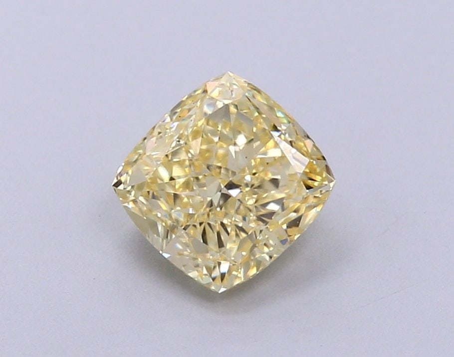 Loose Diamond - CUSHION MODIFIED 1.01ct Fancy Yellow VS1: Loose Diamond - CUSHION MODIFIED 1.01ct Fancy Yellow VS1 Source: This is a real non-mined Diamond that has been grown in a lab Shape: CUSHION MODIFIED Carats: 1.01 Color: Fancy Yellow Certification: