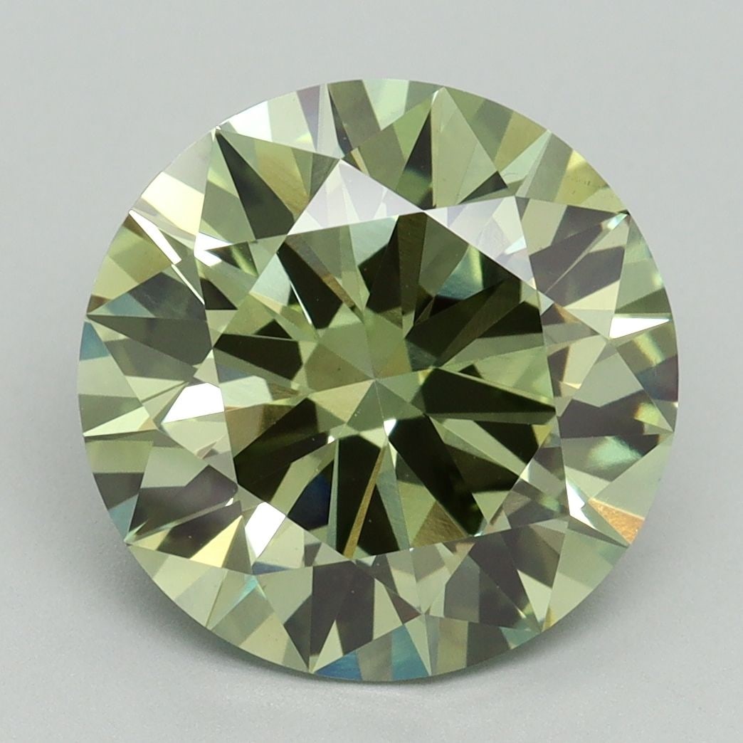 Loose Diamond - ROUND 5.04ct Fancy Vivid Green VS1: Loose Diamond - ROUND 5.04ct Fancy Vivid Green VS1 Source: This is a real non-mined Diamond that has been grown in a lab Shape: ROUND Carats: 5.04 Color: Fancy Vivid Green Certification: IGI Video: