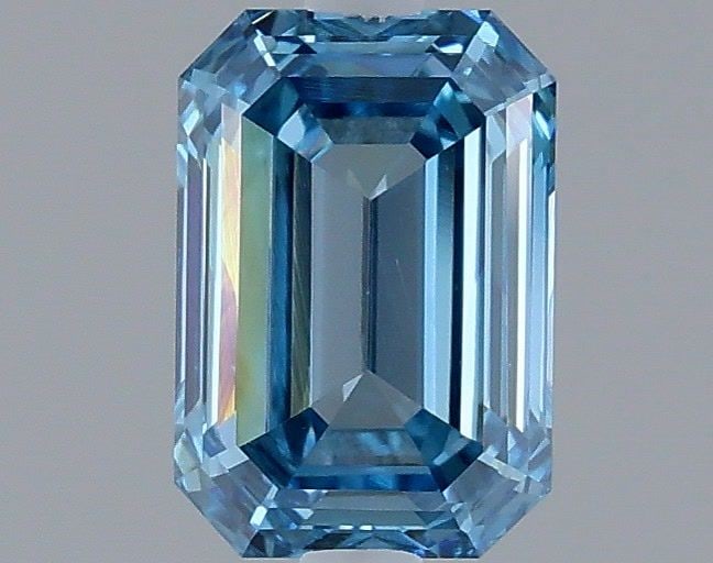 Loose Diamond - EMERALD 1.28ct Fancy Vivid Blue VS2: Loose Diamond - EMERALD 1.28ct Fancy Vivid Blue VS2 Source: This is a real non-mined Diamond that has been grown in a lab Shape: EMERALD Carats: 1.28 Color: Fancy Vivid Blue Certification: IGI Video: