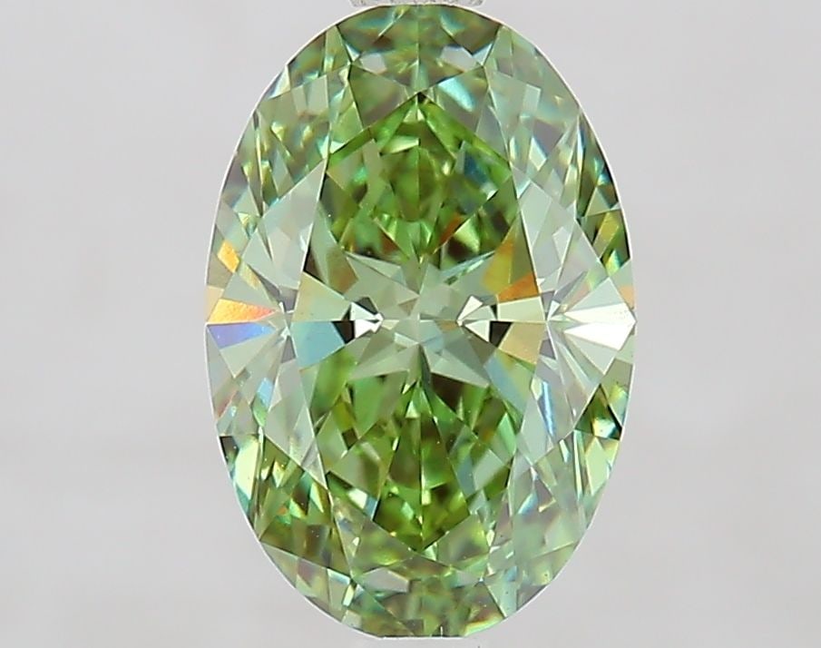 Loose Diamond - OVAL 2.07ct Fancy Vivid Green VS1: Loose Diamond - OVAL 2.07ct Fancy Vivid Green VS1 Source: This is a real non-mined Diamond that has been grown in a lab Shape: OVAL Carats: 2.07 Color: Fancy Vivid Green Certification: IGI Video: