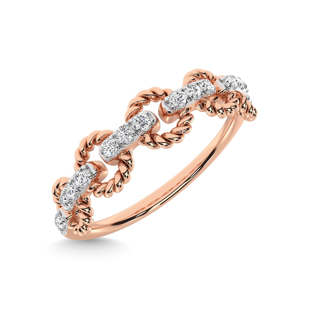 14K Rose Gold Diamond 1/6 Ct.Tw. Stackable Ring - 3