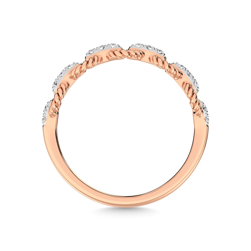 14K Rose Gold Diamond 1/6 Ct.Tw. Stackable Ring - 4