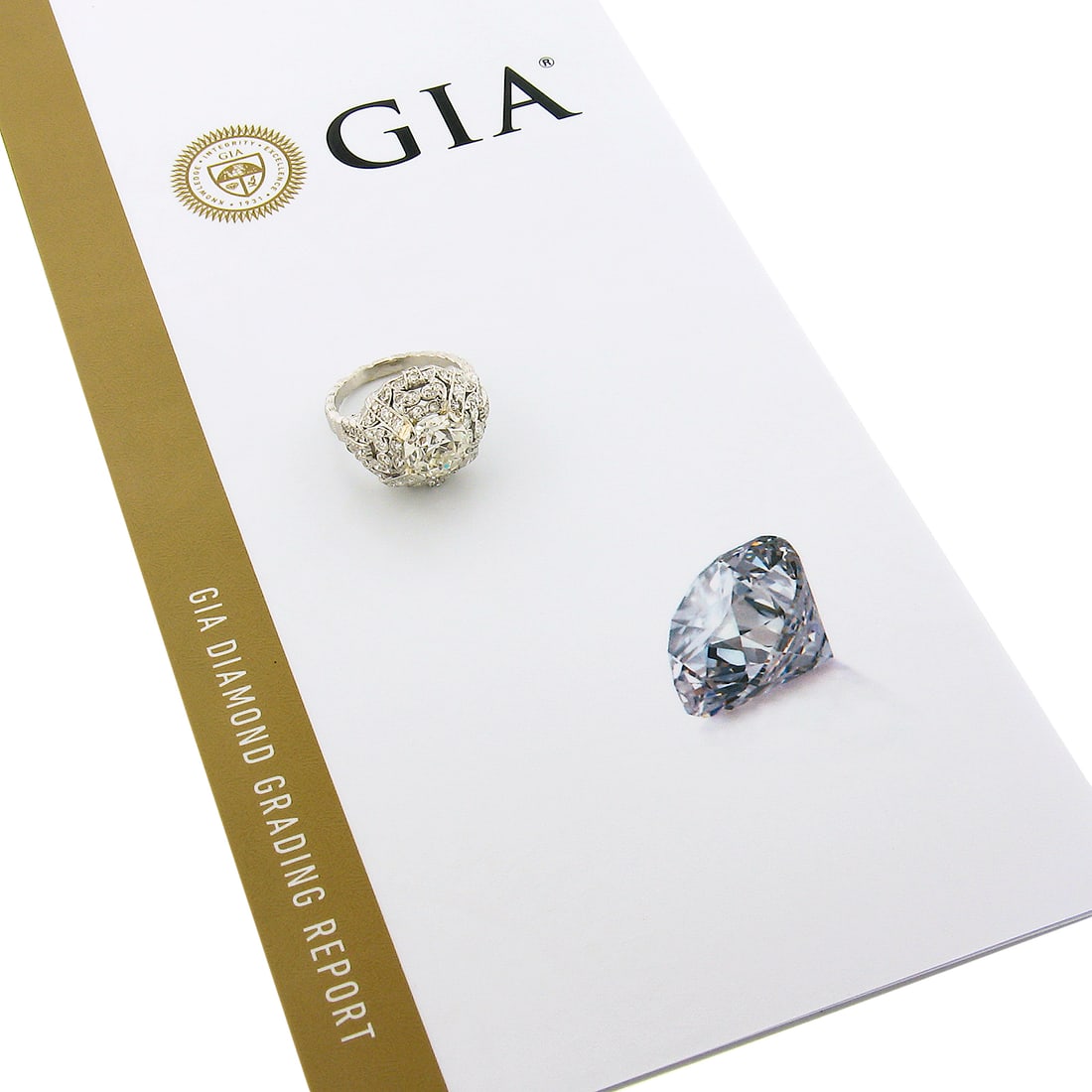 Edwardian Platinum 3.21ctw GIA Diamond Mosaic Dome Ring (1 of 10)