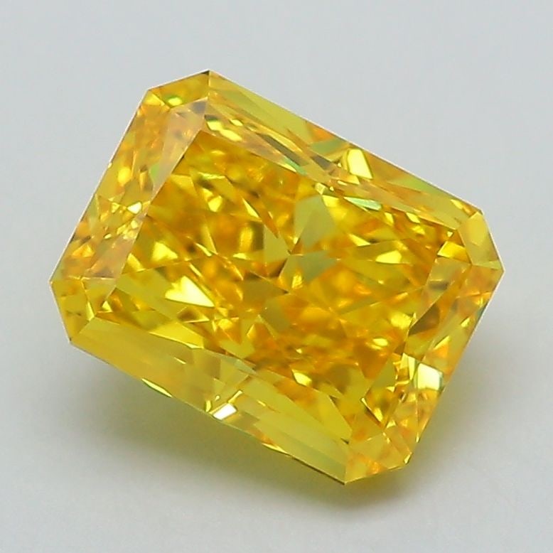 Loose Diamond - RADIANT 2.16ct Fancy Vivid Yellow VS1: Loose Diamond - RADIANT 2.16ct Fancy Vivid Yellow VS1 Source: This is a real non-mined Diamond that has been grown in a lab Shape: RADIANT Carats: 2.16 Color: Fancy Vivid Yellow Certification: IGI Vid