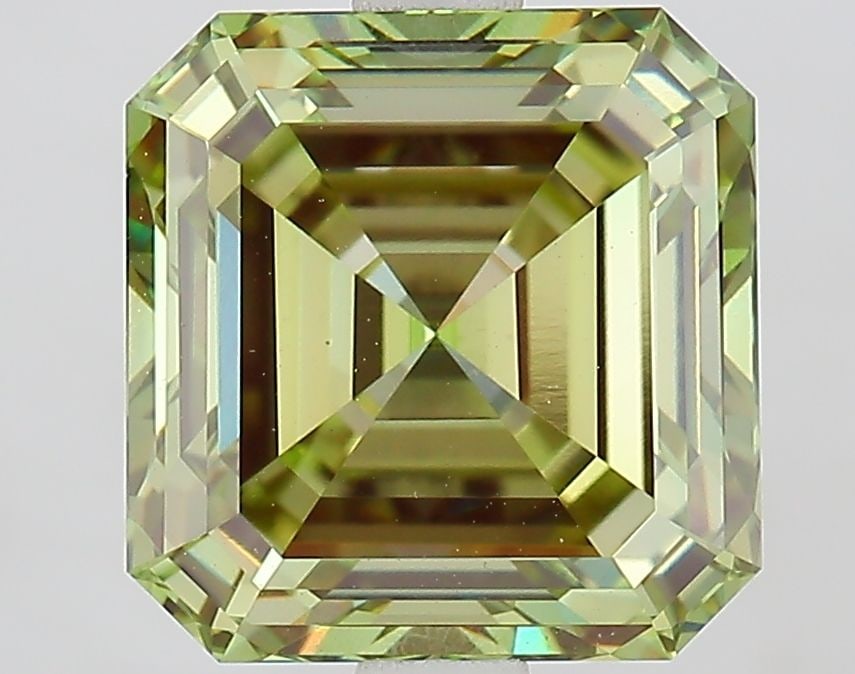 Loose Diamond - ASSCHER 3.0ct Fancy Vivid Green VS1: Loose Diamond - ASSCHER 3.0ct Fancy Vivid Green VS1 Source: This is a real non-mined Diamond that has been grown in a lab Shape: ASSCHER Carats: 3.0 Color: Fancy Vivid Green Certification: IGI Video: