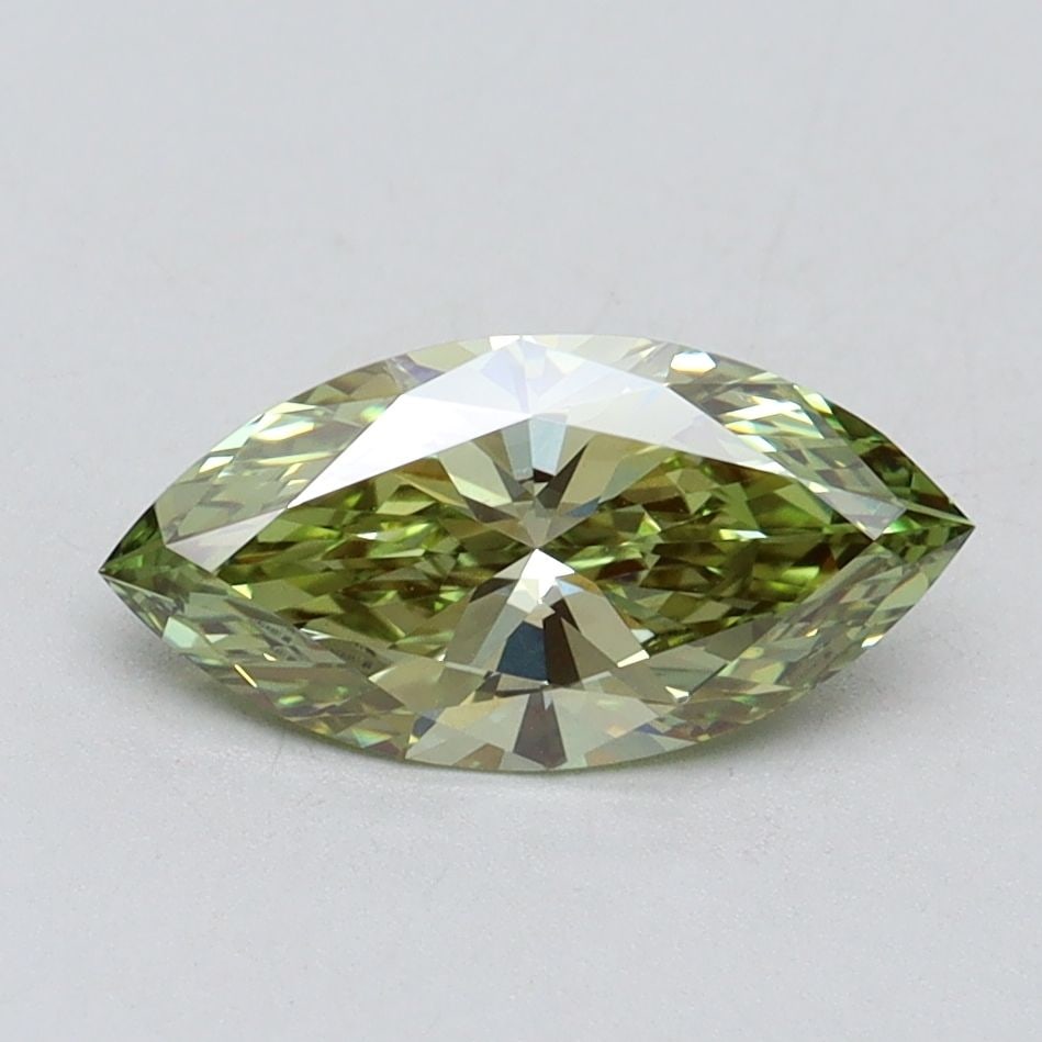 Loose Diamond - MARQUISE 1.06ct Fancy Vivid Green VS1: Loose Diamond - MARQUISE 1.06ct Fancy Vivid Green VS1 Source: This is a real non-mined Diamond that has been grown in a lab Shape: MARQUISE Carats: 1.06 Color: Fancy Vivid Green Certification: IGI Vid