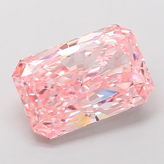 Loose Diamond - RADIANT 4.37ct Fancy Vivid Pink VS1: Loose Diamond - RADIANT 4.37ct Fancy Vivid Pink VS1 Source: This is a real non-mined Diamond that has been grown in a lab Shape: RADIANT Carats: 4.37 Color: Fancy Vivid Pink Certification: IGI Video: