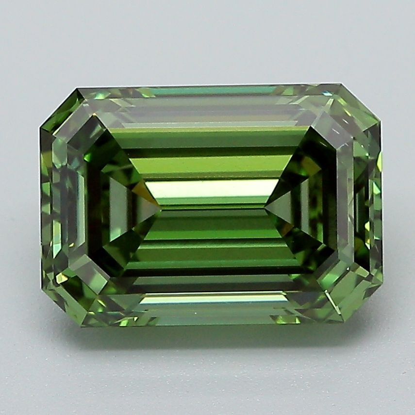 Loose Diamond - EMERALD 3.02ct Fancy Vivid Green VS1: Loose Diamond - EMERALD 3.02ct Fancy Vivid Green VS1 Source: This is a real non-mined Diamond that has been grown in a lab Shape: EMERALD Carats: 3.02 Color: Fancy Vivid Green Certification: IGI Video