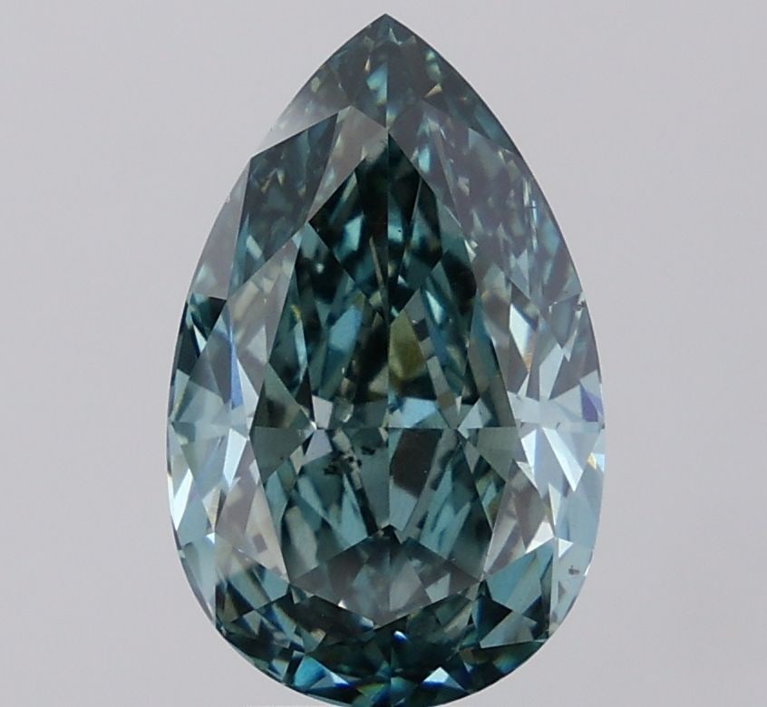 Loose Diamond - PEAR 5.14ct Fancy Vivid Blueish Green VS2 (1 of 1)