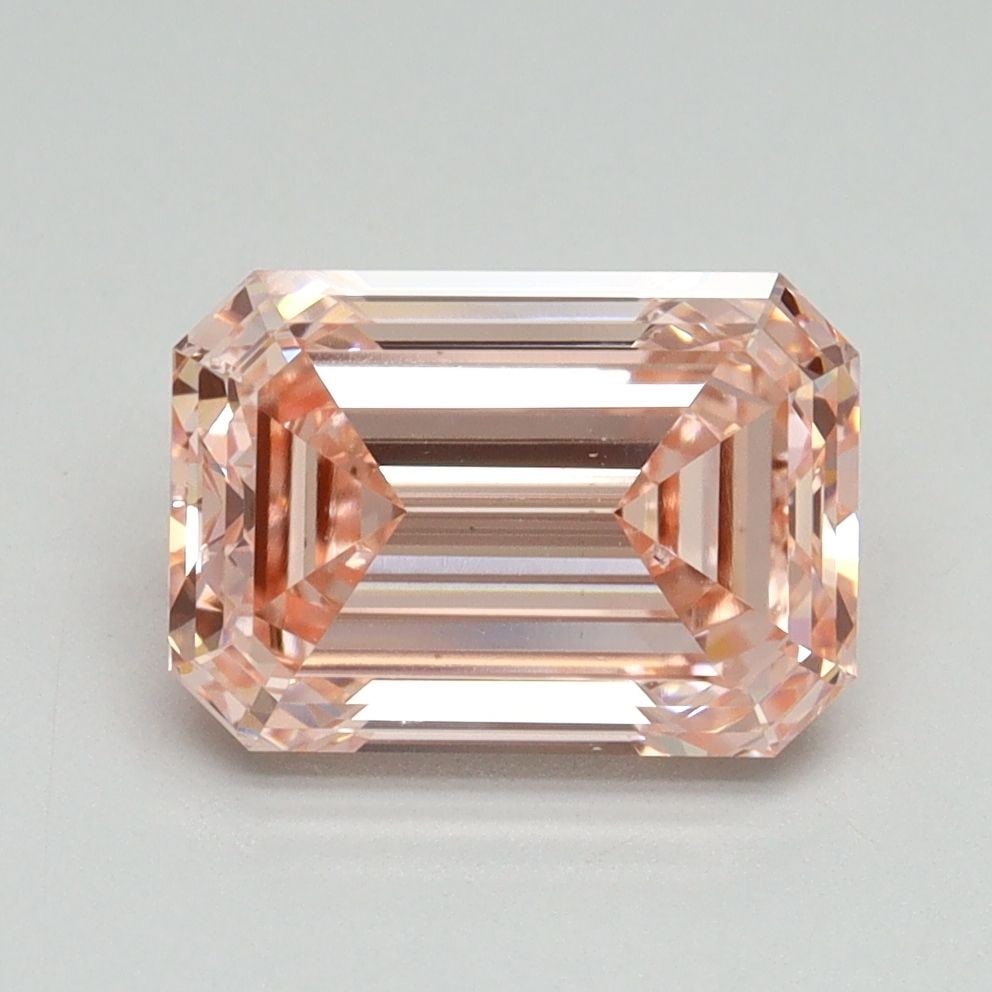 Loose Diamond - EMERALD 2.57ct Fancy Vivid Pink VS2: Loose Diamond - EMERALD 2.57ct Fancy Vivid Pink VS2 Source: This is a real non-mined Diamond that has been grown in a lab Shape: EMERALD Carats: 2.57 Color: Fancy Vivid Pink Certification: IGI Video: