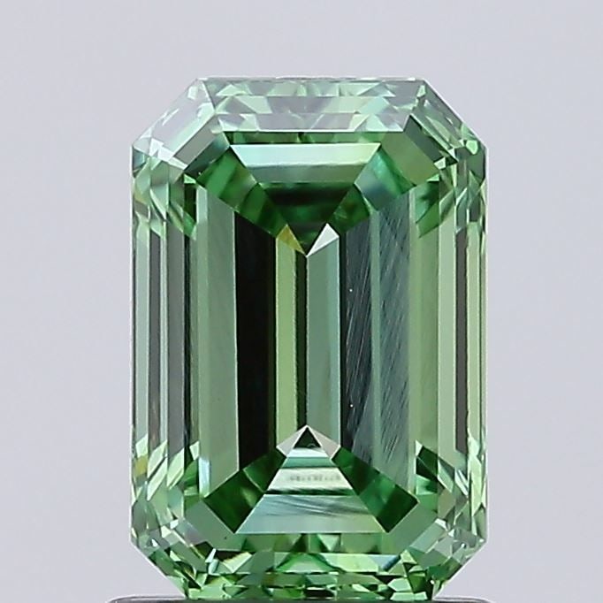 Loose Diamond - EMERALD 1.21ct Fancy Vivid Green VS1: Loose Diamond - EMERALD 1.21ct Fancy Vivid Green VS1 Source: This is a real non-mined Diamond that has been grown in a lab Shape: EMERALD Carats: 1.21 Color: Fancy Vivid Green Certification: IGI Video