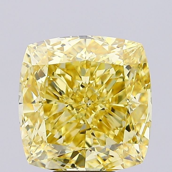 Loose Diamond - CUSHION BRILLIANT 6.55ct Fancy Intense Yellow VS1: Loose Diamond - CUSHION BRILLIANT 6.55ct Fancy Intense Yellow VS1 Source: This is a real non-mined Diamond that has been grown in a lab Shape: CUSHION BRILLIANT Carats: 6.55 Color: Fancy Intense Yello