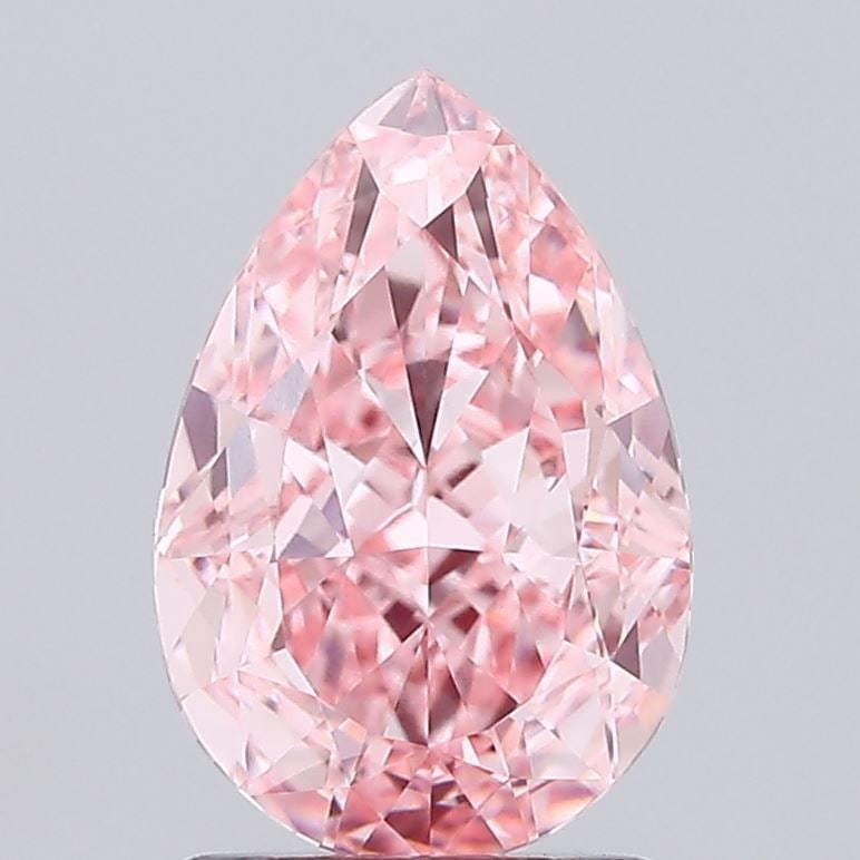 Loose Diamond - PEAR 2.06ct Fancy Vivid Pink VS1: Loose Diamond - PEAR 2.06ct Fancy Vivid Pink VS1 Source: This is a real non-mined Diamond that has been grown in a lab Shape: PEAR Carats: 2.06 Color: Fancy Vivid Pink Certification: IGI Video: