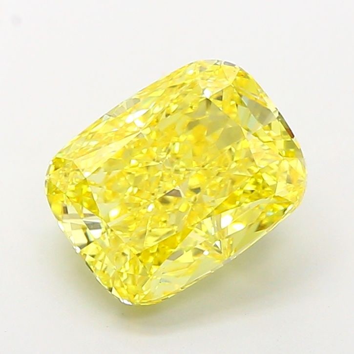 Loose Diamond - CUSHION MODIFIED 5.04ct Fancy Vivid Yellow VS1: Loose Diamond - CUSHION MODIFIED 5.04ct Fancy Vivid Yellow VS1 Source: This is a real non-mined Diamond that has been grown in a lab Shape: CUSHION MODIFIED Carats: 5.04 Color: Fancy Vivid Yellow Cert