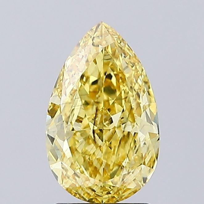 Loose Diamond - PEAR 2.02ct Fancy Vivid Yellow SI1: Loose Diamond - PEAR 2.02ct Fancy Vivid Yellow SI1 Source: This is a real non-mined Diamond that has been grown in a lab Shape: PEAR Carats: 2.02 Color: Fancy Vivid Yellow Certification: IGI Video: